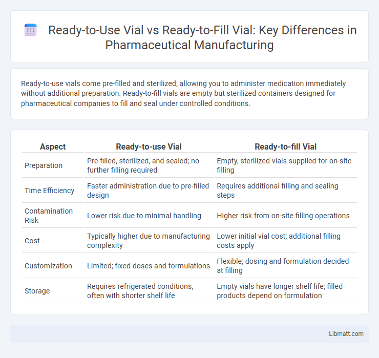 Ready-to-Use Vial vs Ready-to-Fill Vial: Key Differences in Pharmaceutical Manufacturing
