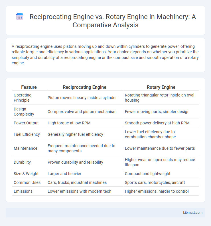Reciprocating Engine vs. Rotary Engine in Machinery: A Comparative Analysis