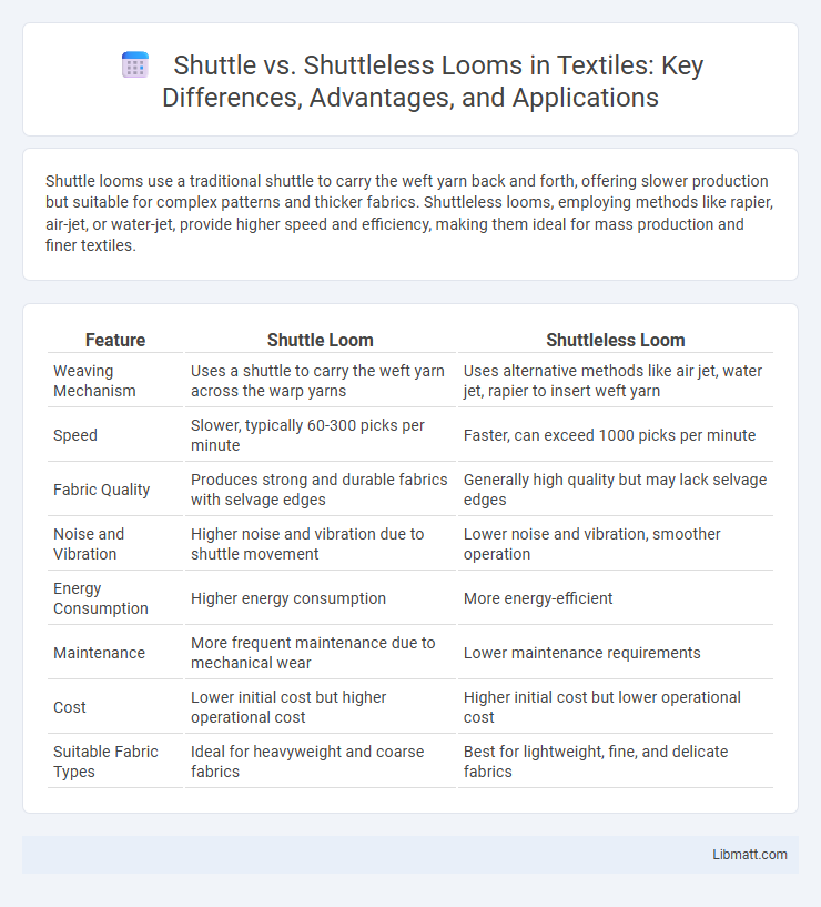 Shuttle vs. Shuttleless Looms in Textiles: Key Differences, Advantages, and Applications