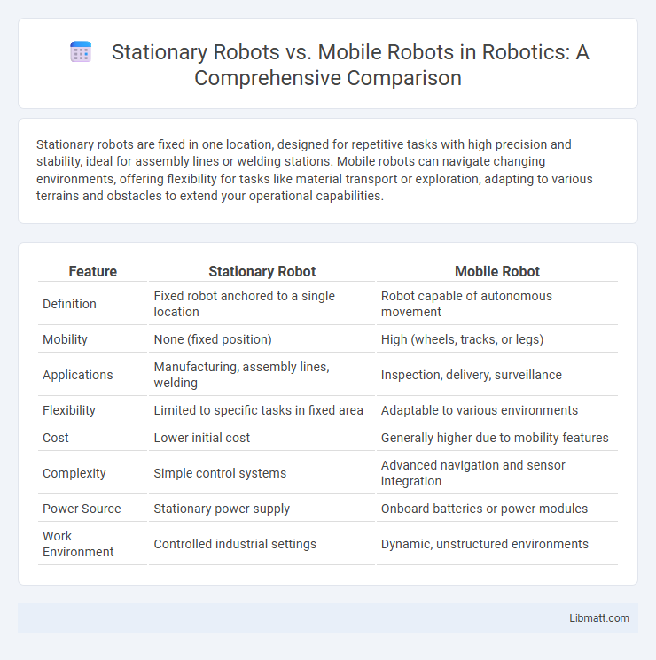 Stationary Robots vs. Mobile Robots in Robotics: A Comprehensive Comparison