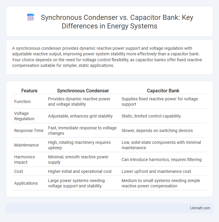 Synchronous Condenser vs. Capacitor Bank: Key Differences in Energy Systems
