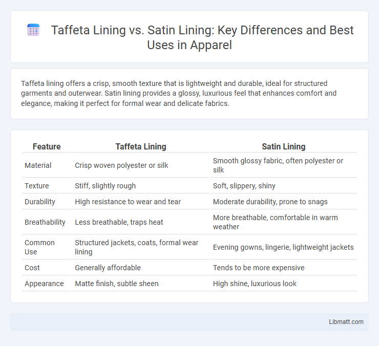 Taffeta Lining vs. Satin Lining: Key Differences and Best Uses in Apparel