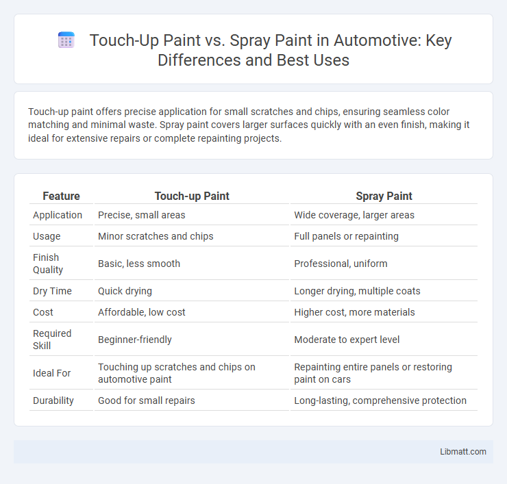 Touch-Up Paint vs. Spray Paint in Automotive: Key Differences and Best Uses