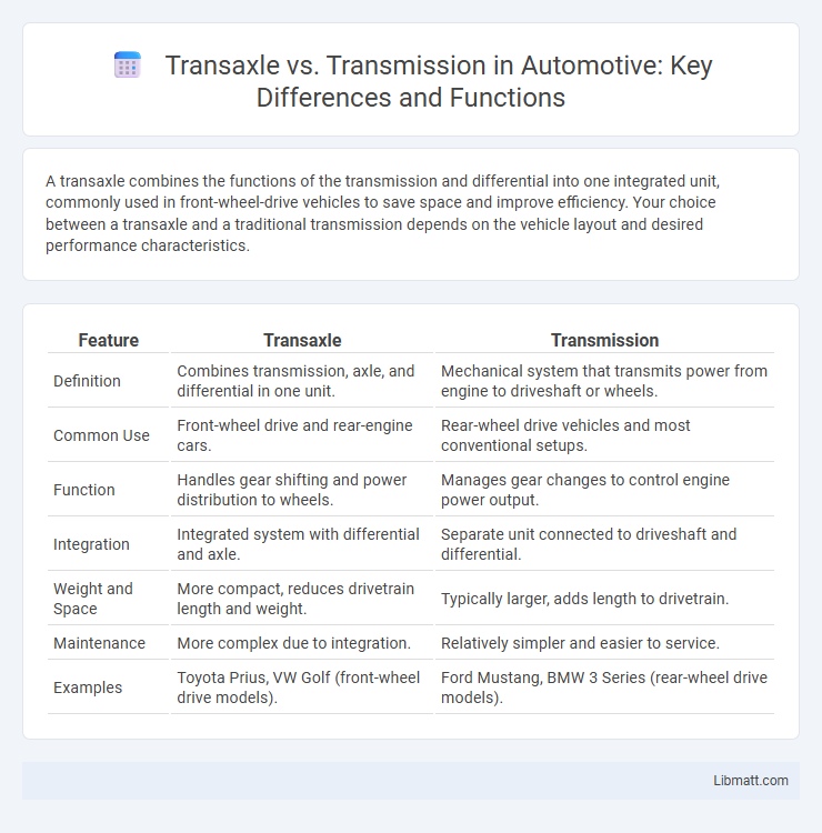 Transaxle vs. Transmission in Automotive: Key Differences and Functions