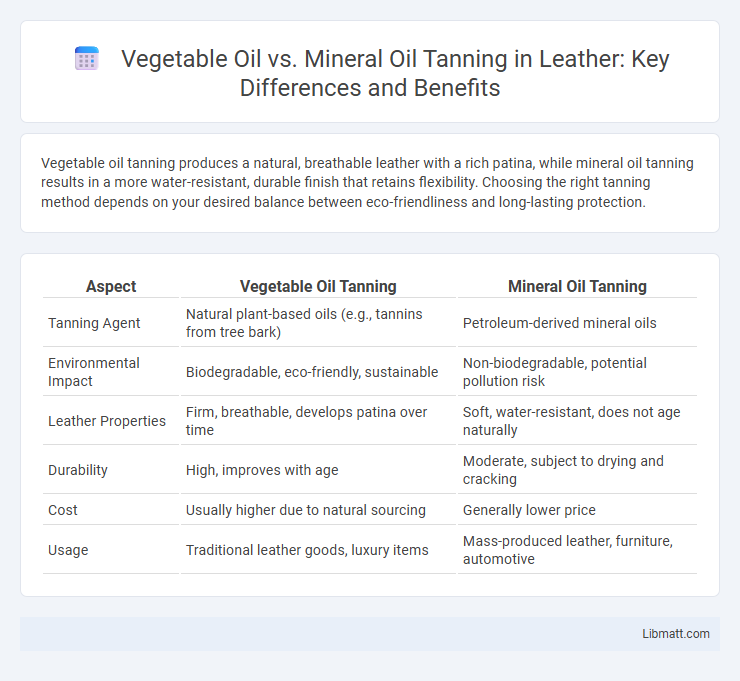 Vegetable Oil vs. Mineral Oil Tanning in Leather: Key Differences and Benefits