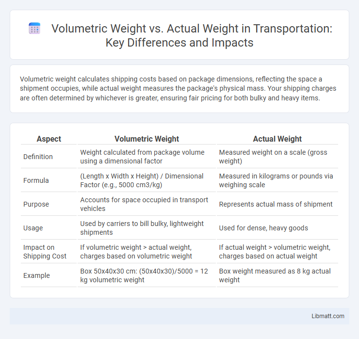 Volumetric Weight vs. Actual Weight in Transportation: Key Differences and Impacts