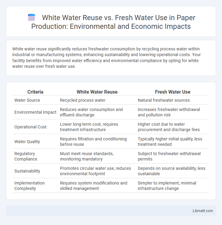White Water Reuse vs. Fresh Water Use in Paper Production: Environmental and Economic Impacts