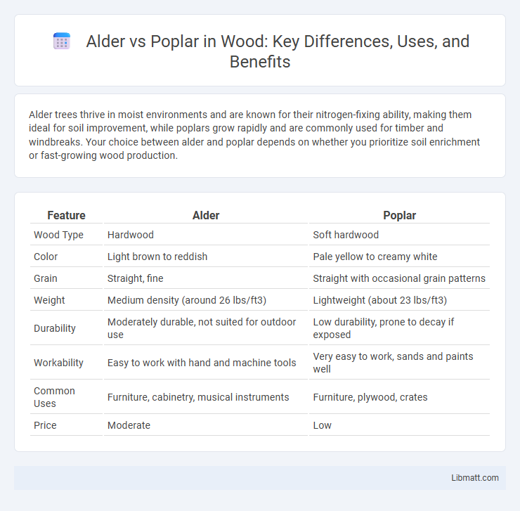 Alder vs Poplar in Wood: Key Differences, Uses, and Benefits