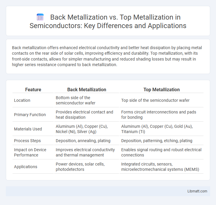 Back Metallization vs. Top Metallization in Semiconductors: Key Differences and Applications