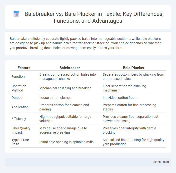 Balebreaker vs. Bale Plucker in Textile: Key Differences, Functions, and Advantages