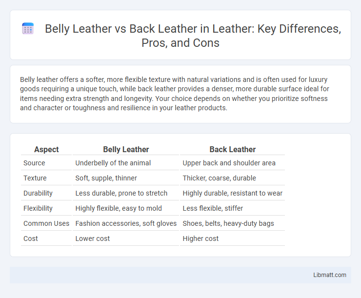 Belly Leather vs Back Leather in Leather: Key Differences, Pros, and Cons