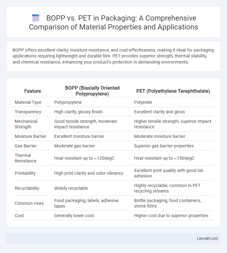 BOPP vs. PET in Packaging: A Comprehensive Comparison of Material Properties and Applications