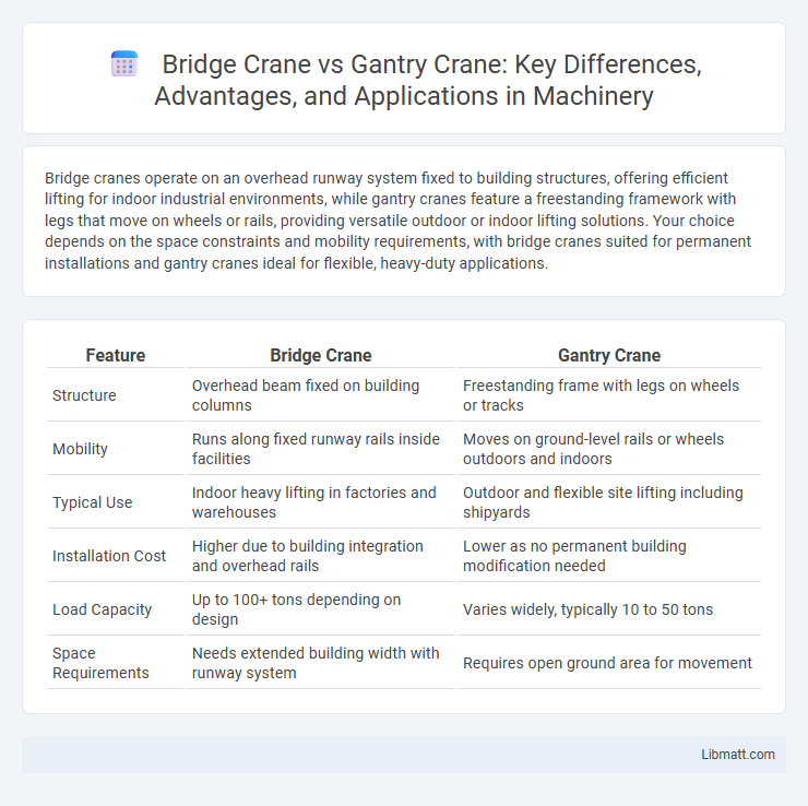 Bridge Crane vs Gantry Crane: Key Differences, Advantages, and Applications in Machinery