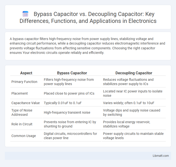 Bypass Capacitor vs. Decoupling Capacitor: Key Differences, Functions, and Applications in Electronics