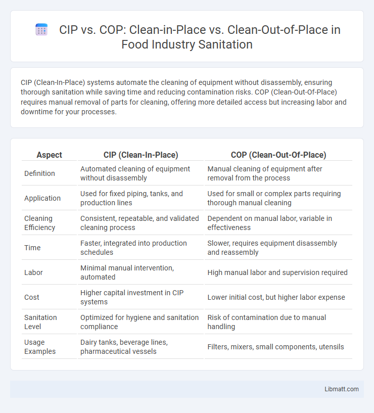 CIP vs. COP: Clean-in-Place vs. Clean-Out-of-Place in Food Industry Sanitation