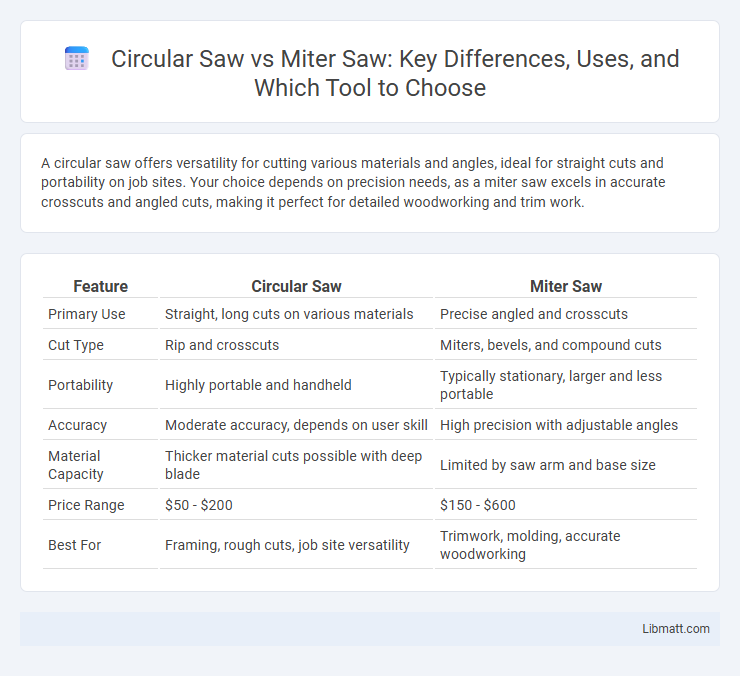 Circular Saw vs Miter Saw: Key Differences, Uses, and Which Tool to Choose