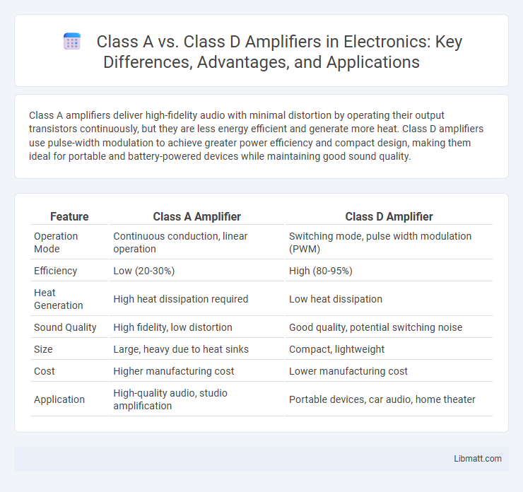 Class A vs. Class D Amplifiers in Electronics: Key Differences, Advantages, and Applications