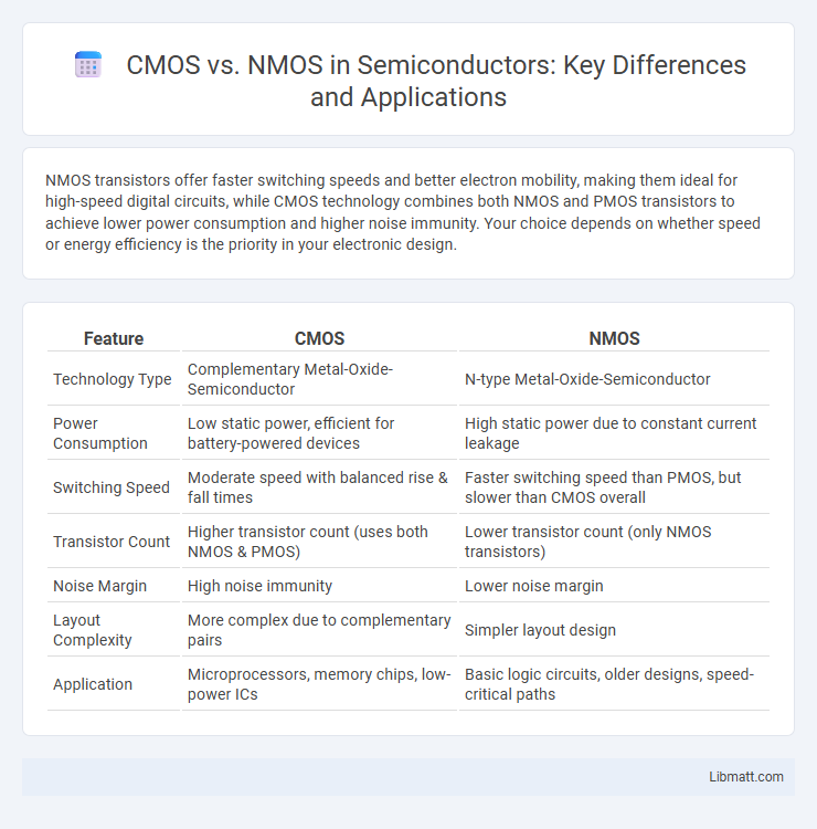 CMOS vs. NMOS in Semiconductors: Key Differences and Applications