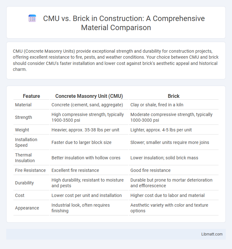 CMU vs. Brick in Construction: A Comprehensive Material Comparison