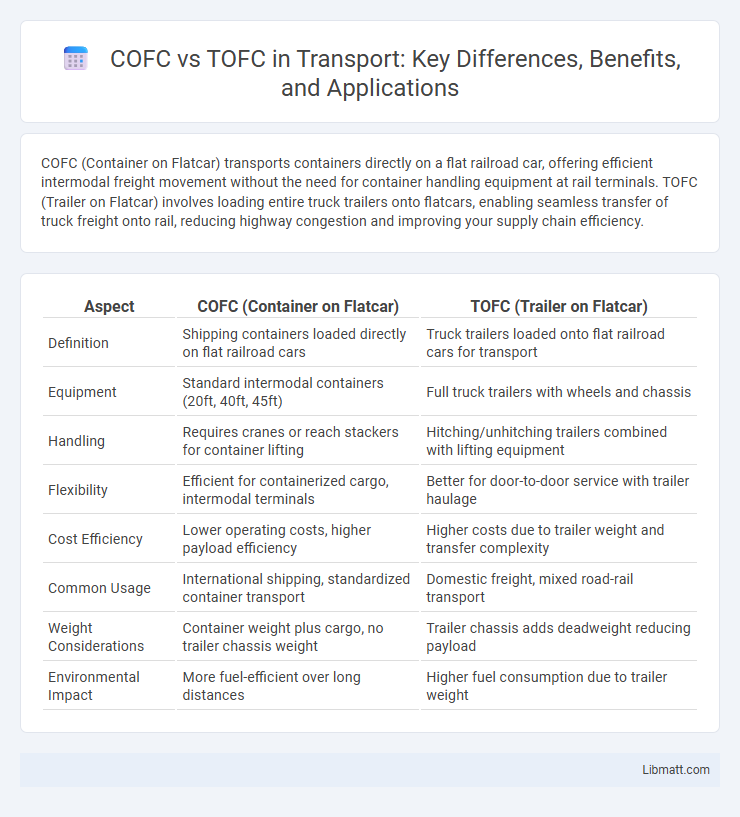 COFC vs TOFC in Transport: Key Differences, Benefits, and Applications
