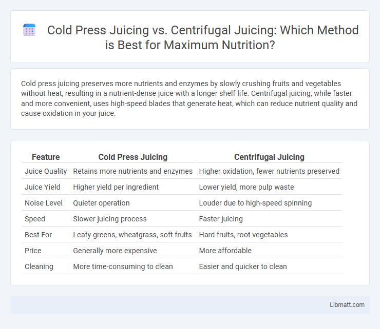 Cold Press Juicing vs. Centrifugal Juicing: Which Method is Best for Maximum Nutrition?