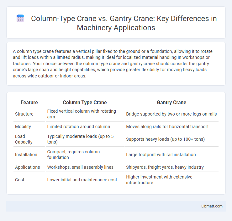 Column-Type Crane vs. Gantry Crane: Key Differences in Machinery Applications