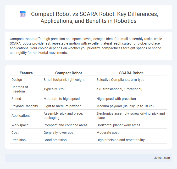Compact Robot vs SCARA Robot: Key Differences, Applications, and Benefits in Robotics
