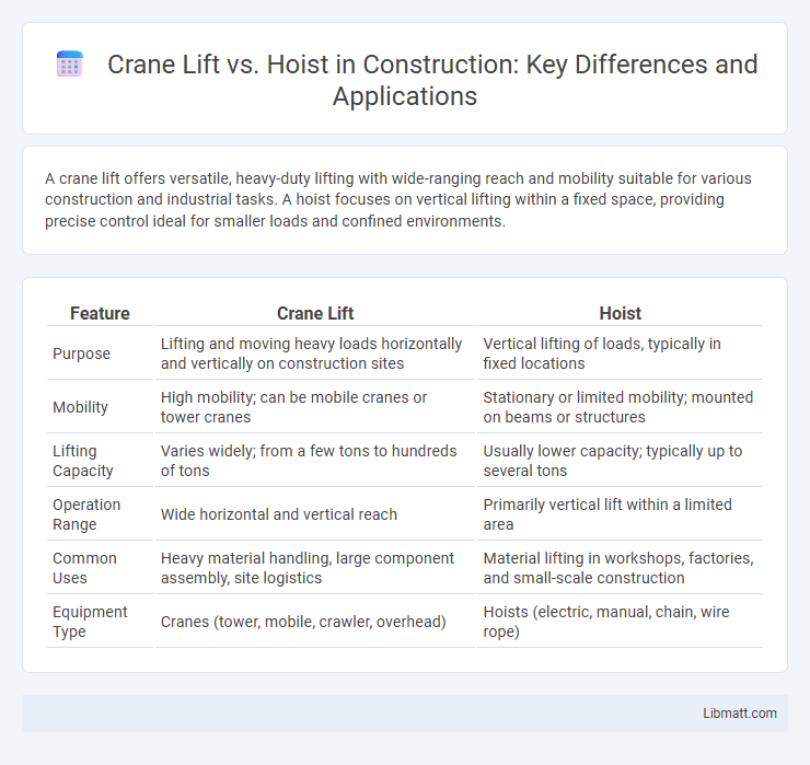 Crane Lift vs. Hoist in Construction: Key Differences and Applications
