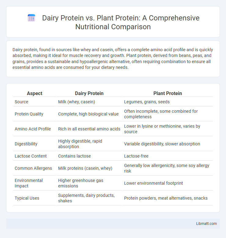 Dairy Protein vs. Plant Protein: A Comprehensive Nutritional Comparison