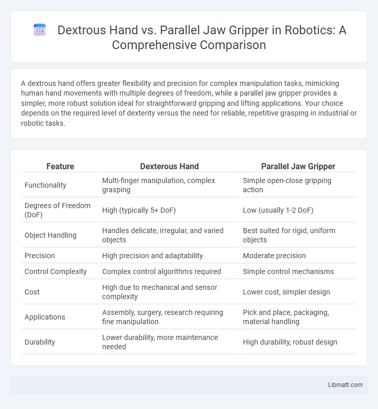 Dextrous Hand vs. Parallel Jaw Gripper in Robotics: A Comprehensive Comparison