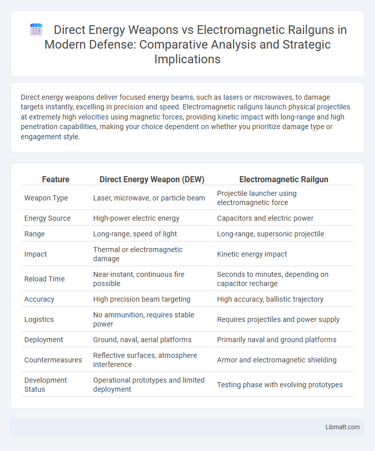 Direct Energy Weapons vs Electromagnetic Railguns in Modern Defense: Comparative Analysis and Strategic Implications