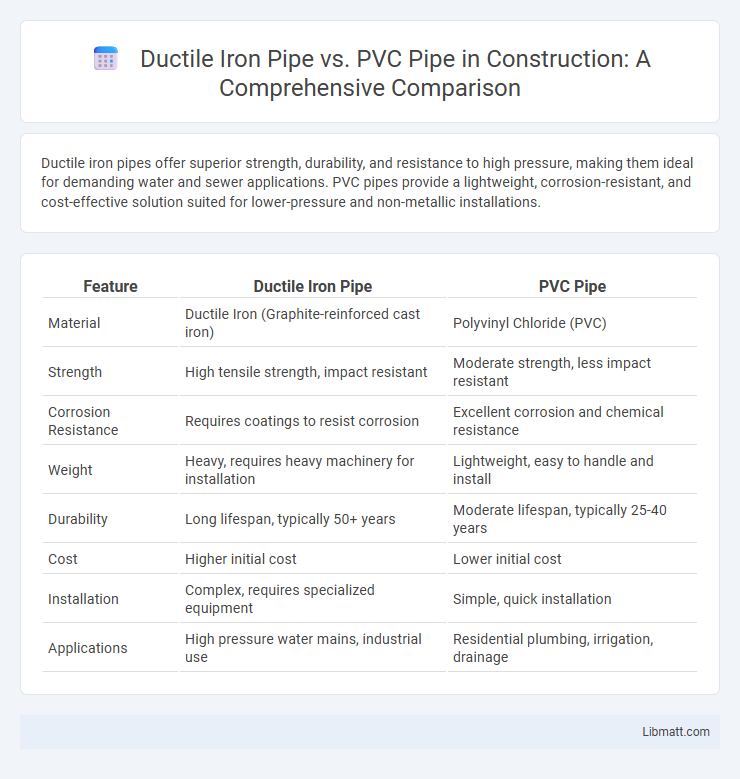 Ductile Iron Pipe vs. PVC Pipe in Construction: A Comprehensive Comparison