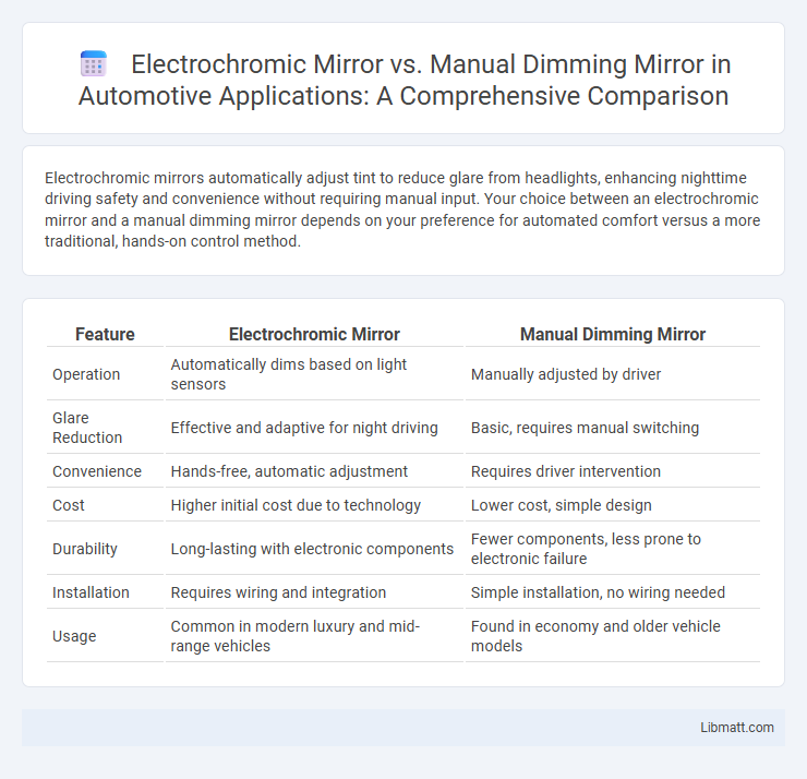 Electrochromic Mirror vs. Manual Dimming Mirror in Automotive Applications: A Comprehensive Comparison