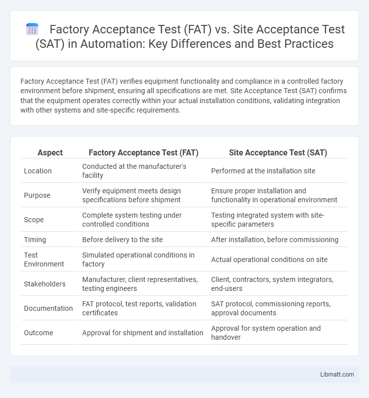 Factory Acceptance Test (FAT) vs. Site Acceptance Test (SAT) in Automation: Key Differences and Best Practices