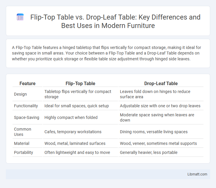Flip-Top Table vs. Drop-Leaf Table: Key Differences and Best Uses in Modern Furniture