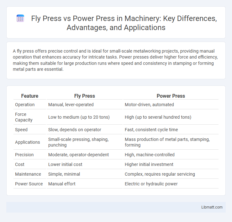 Fly Press vs Power Press in Machinery: Key Differences, Advantages, and Applications