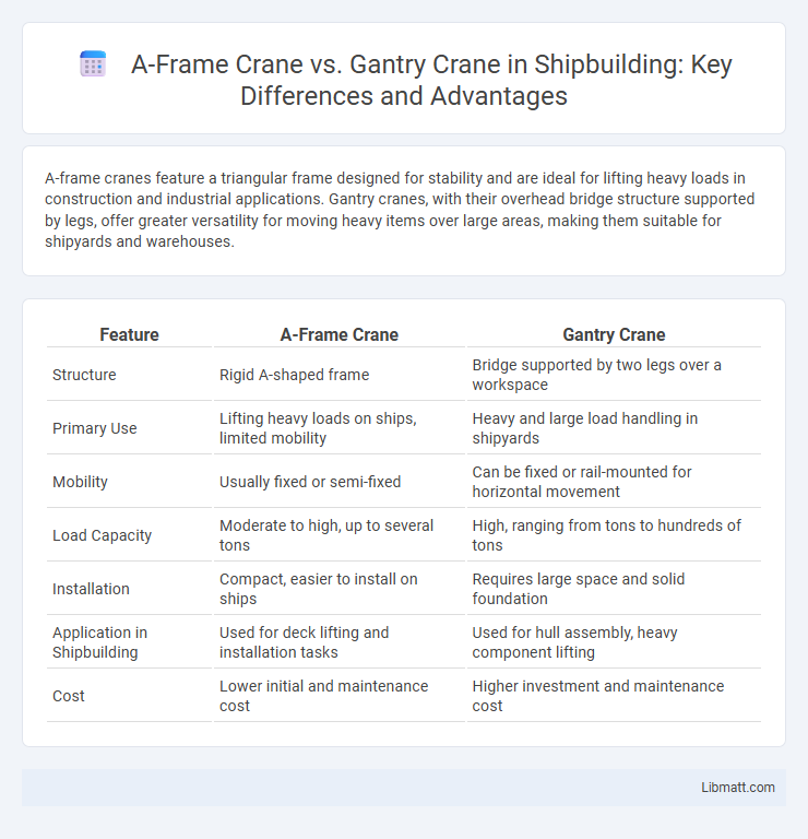 A-Frame Crane vs. Gantry Crane in Shipbuilding: Key Differences and Advantages