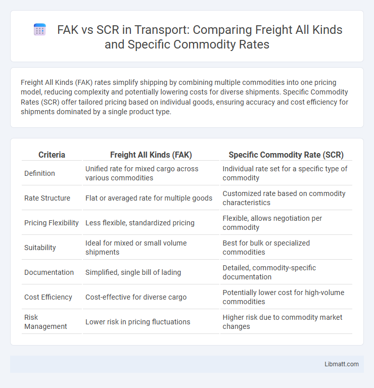 FAK vs SCR in Transport: Comparing Freight All Kinds and Specific Commodity Rates