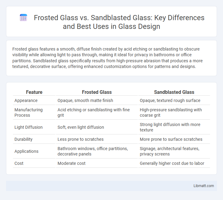 Frosted Glass vs. Sandblasted Glass: Key Differences and Best Uses in Glass Design