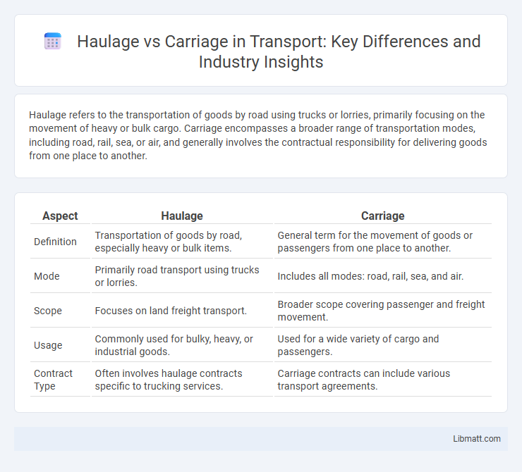 Haulage vs Carriage in Transport: Key Differences and Industry Insights