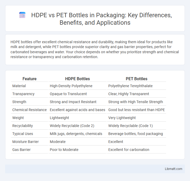 HDPE vs PET Bottles in Packaging: Key Differences, Benefits, and Applications