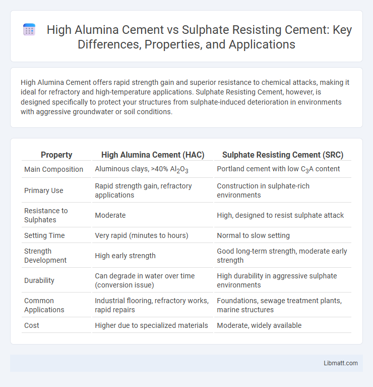 High Alumina Cement vs Sulphate Resisting Cement: Key Differences, Properties, and Applications