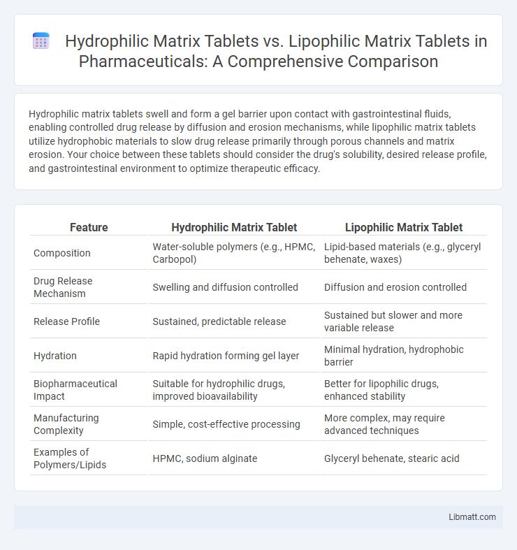 Hydrophilic Matrix Tablets vs. Lipophilic Matrix Tablets in Pharmaceuticals: A Comprehensive Comparison