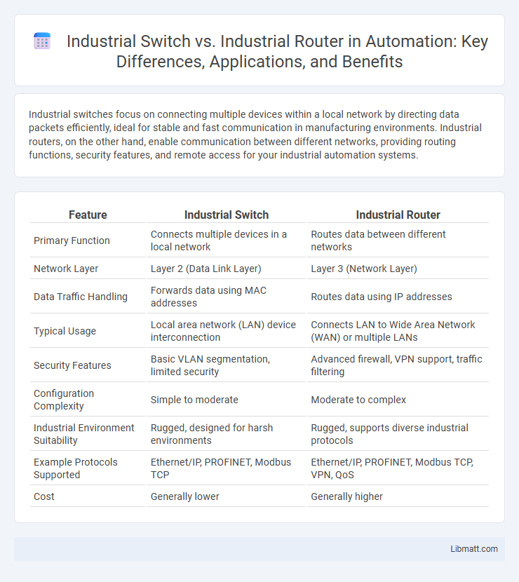 Industrial Switch vs. Industrial Router in Automation: Key Differences, Applications, and Benefits
