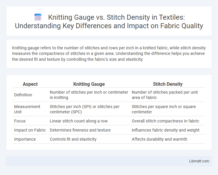 Knitting Gauge vs. Stitch Density in Textiles: Understanding Key Differences and Impact on Fabric Quality