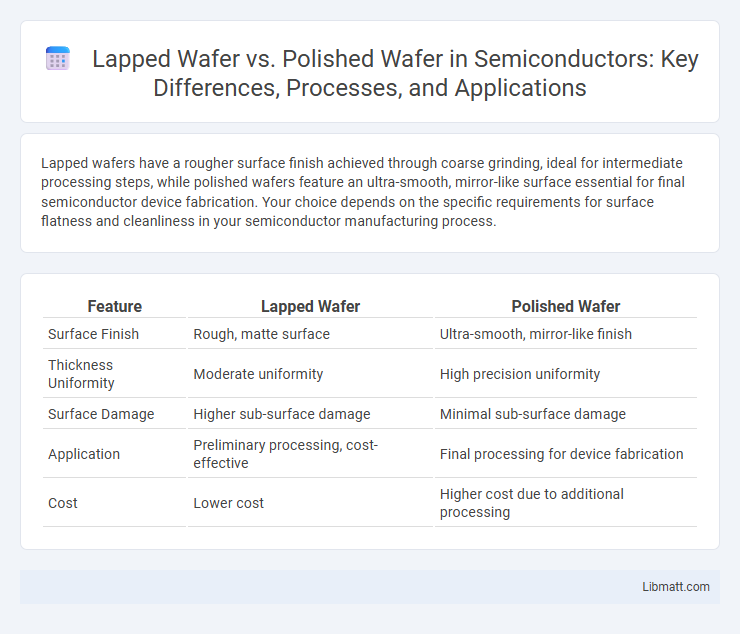 Lapped Wafer vs. Polished Wafer in Semiconductors: Key Differences, Processes, and Applications