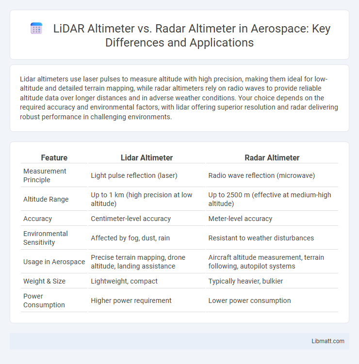 LiDAR Altimeter vs. Radar Altimeter in Aerospace: Key Differences and Applications