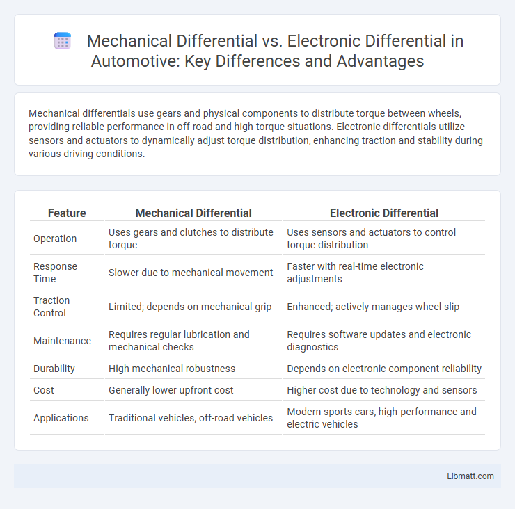 Mechanical Differential vs. Electronic Differential in Automotive: Key Differences and Advantages