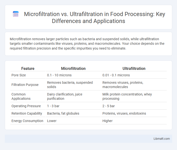 Microfiltration vs. Ultrafiltration in Food Processing: Key Differences and Applications