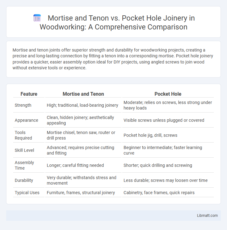 Mortise and Tenon vs. Pocket Hole Joinery in Woodworking: A Comprehensive Comparison
